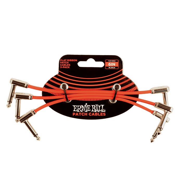 Ernie Ball Flat Ribbon Patch Cable 6in- Red–1PCS