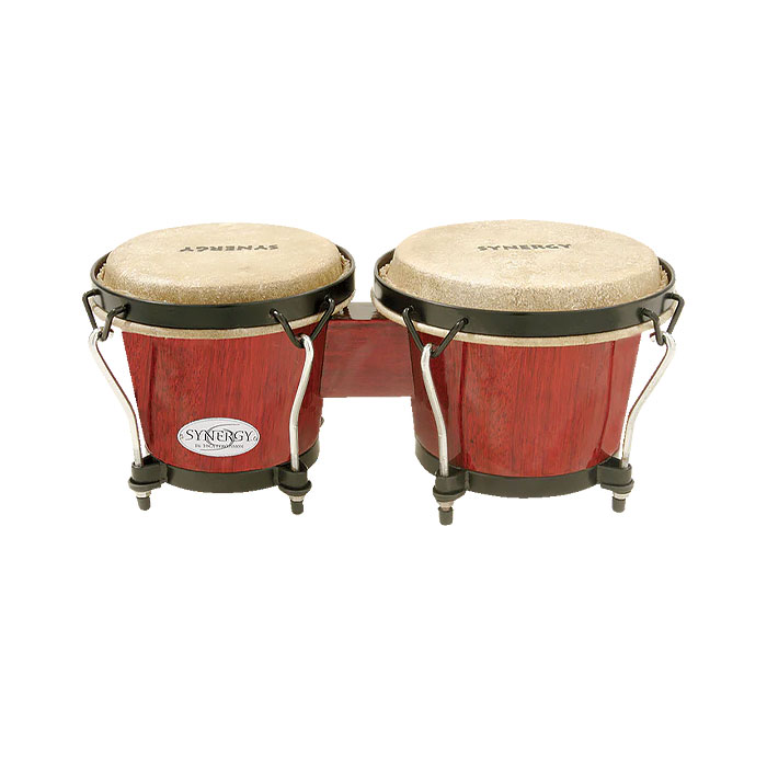 Toca Synergy Wood Bongos NEW Finishes-Rio Red
