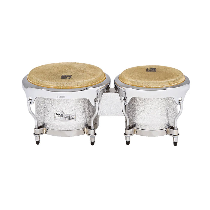 Toca Custom Deluxe Fiberglass Bongos-SilverSparkle