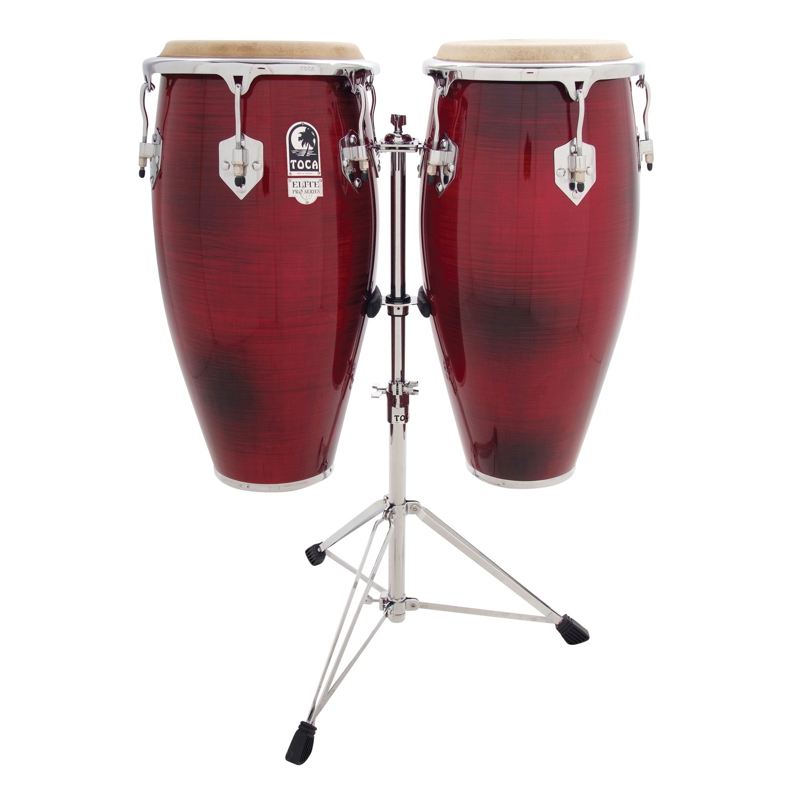 Toca Percussion Elite Pro 11-11-3/4Series Congas Crimson Maple Fade