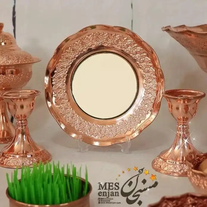 آینه شمعدان ریزگل گرد