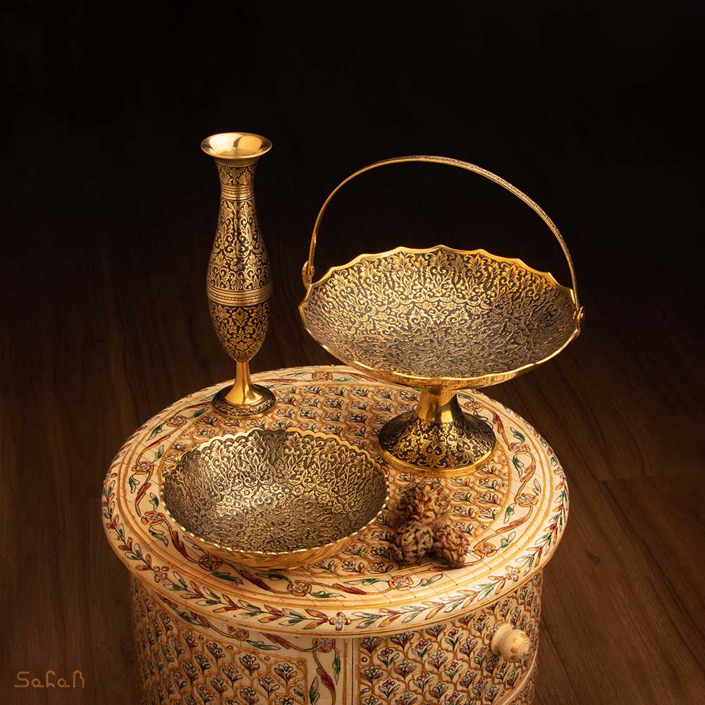 ست پذیرایی برنجی آنتیک کد 454