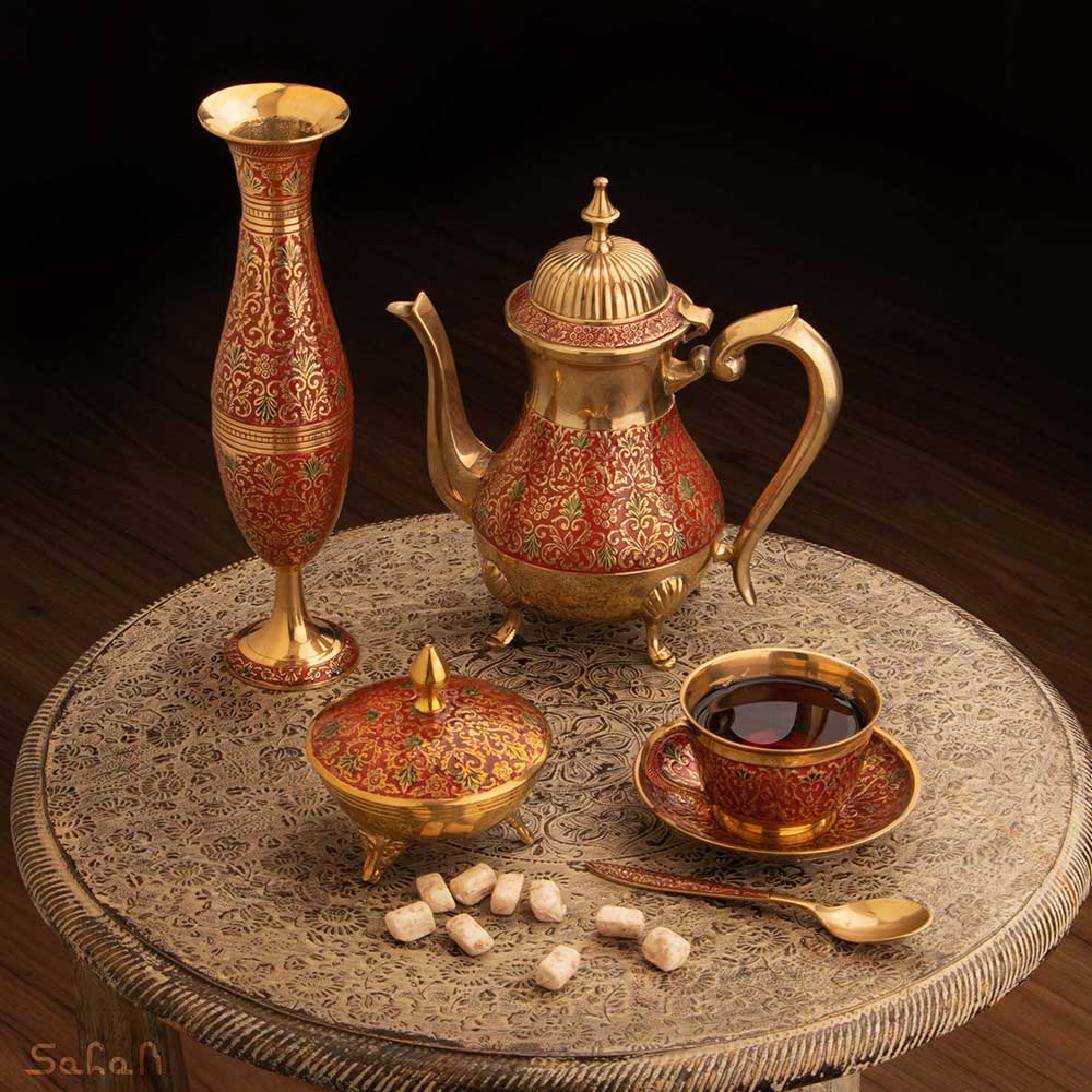 ست پذیرایی برنجی میناکاری کد 456