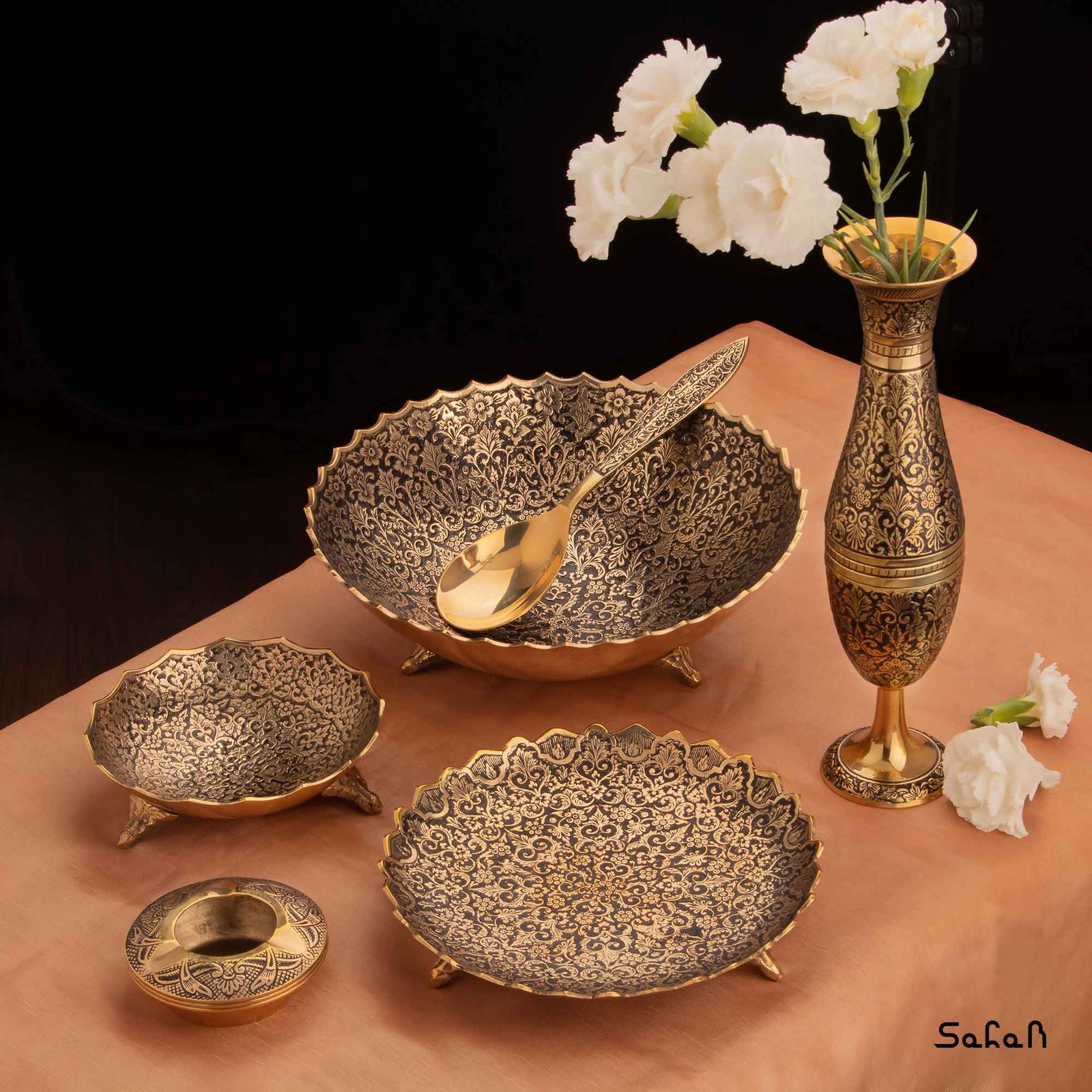ست پذیرایی برنجی آنتیک کد 097