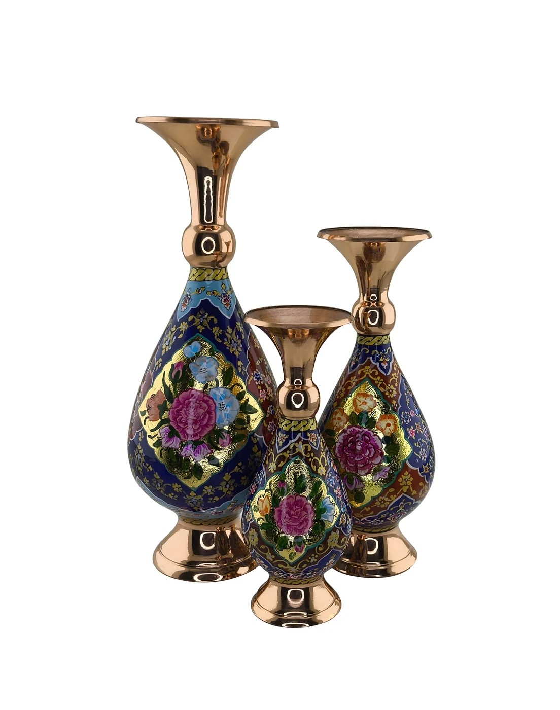 گلدان ورق طلا در سه سایز