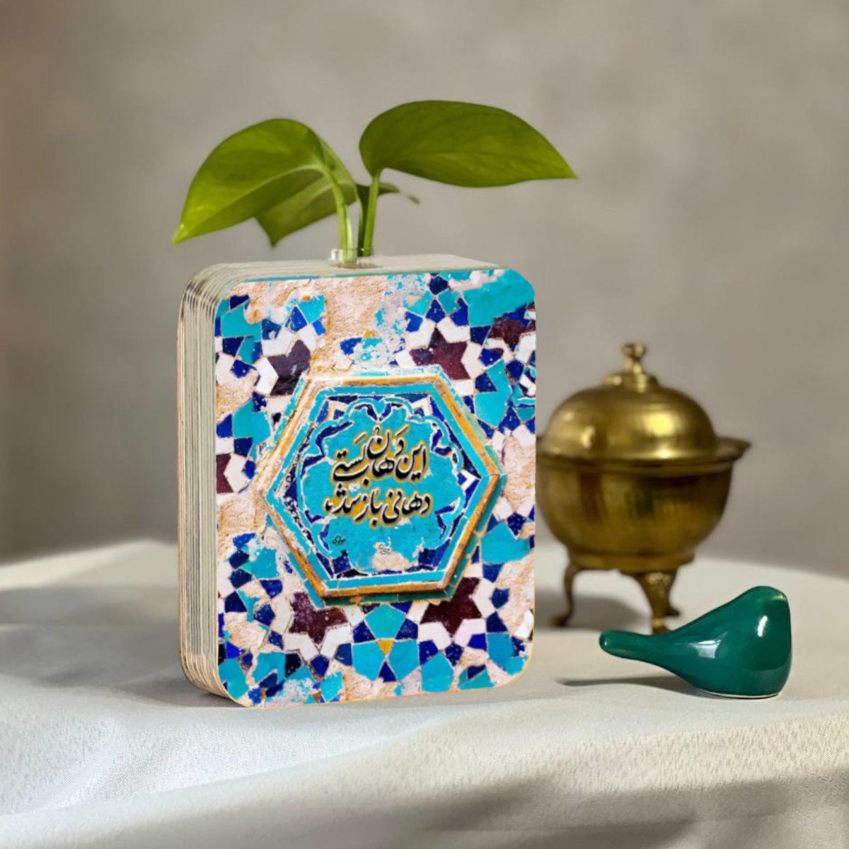 گلدان چوبی این دهان بستی