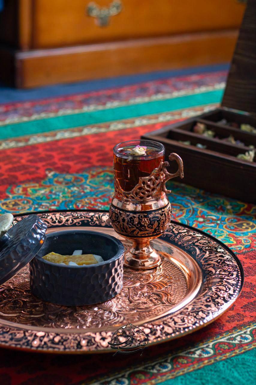 گالش چایخوری حکاکی روی مس