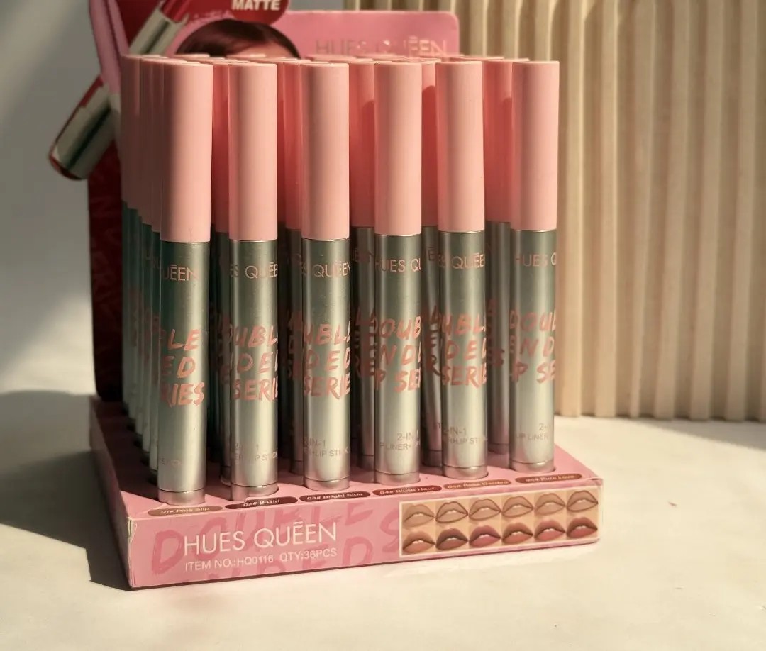 خط لب و رژ لب 0116 دوطرفه HUES QUEEN