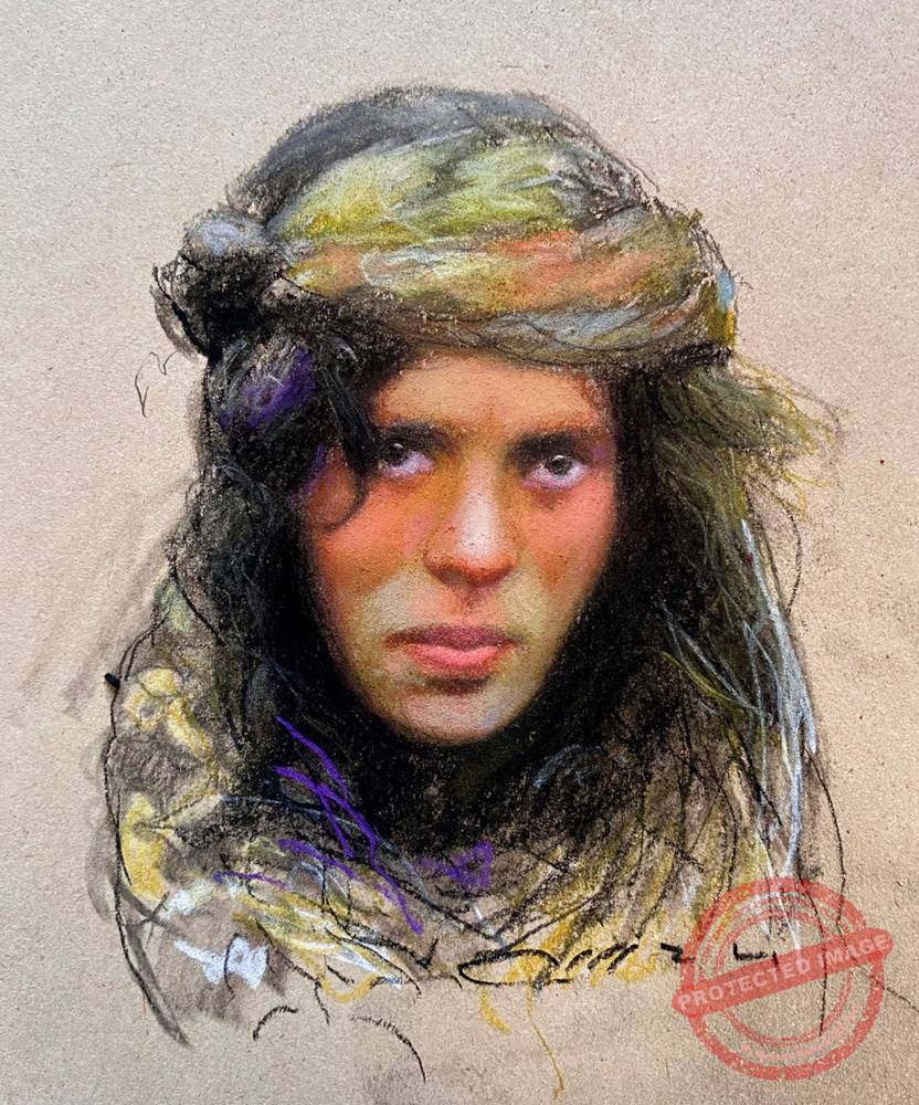 Portrait painting of a Kurdish woman - Iranian Art Holding