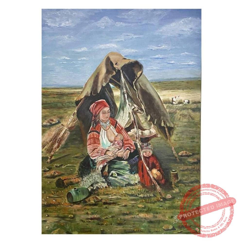 Nomadic woman painting - Iranian Art Holding