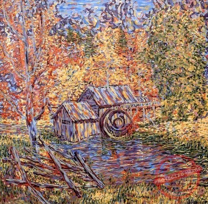 A painting with the name of Calm Cottage - Iranian Art Holding