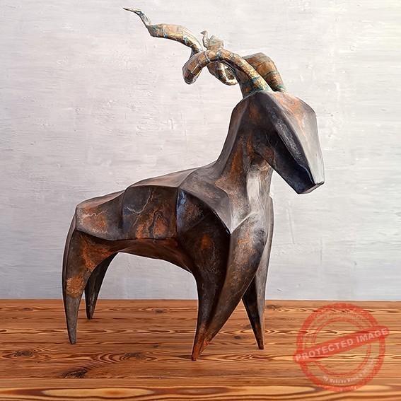 Papier statue of Markhor trigger - Iranian Art Holding