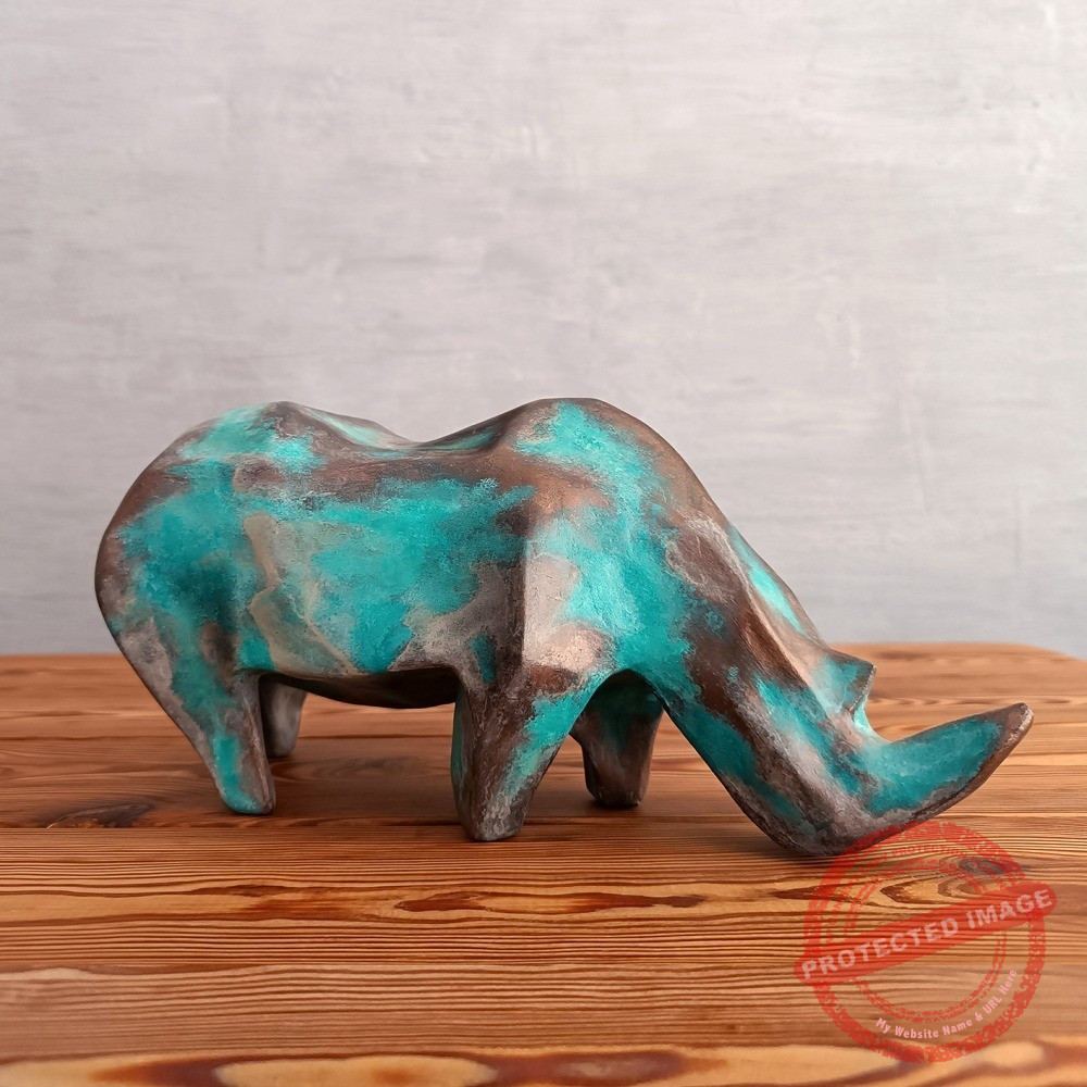 papier-mâché statue of a rhinoceros - Iranian Art Holding