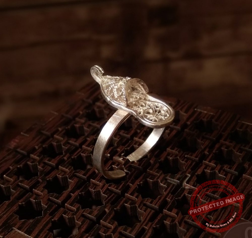 Tapestry silver ring - Iranian Art Holding