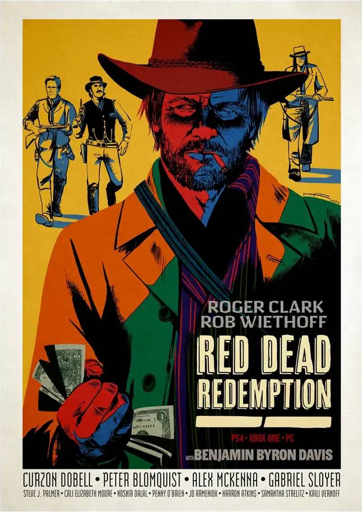 متال پوستر بازی Red Dead Redemption کد N604