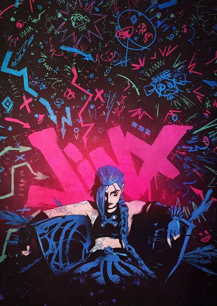 متال پوستر سریال Arcane شخصیت Jinx کد N003