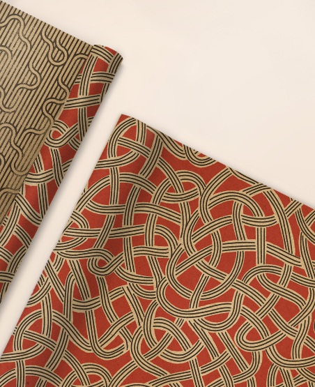 3 برگ کاغذ کادو کرافت طرح 1194 red twist