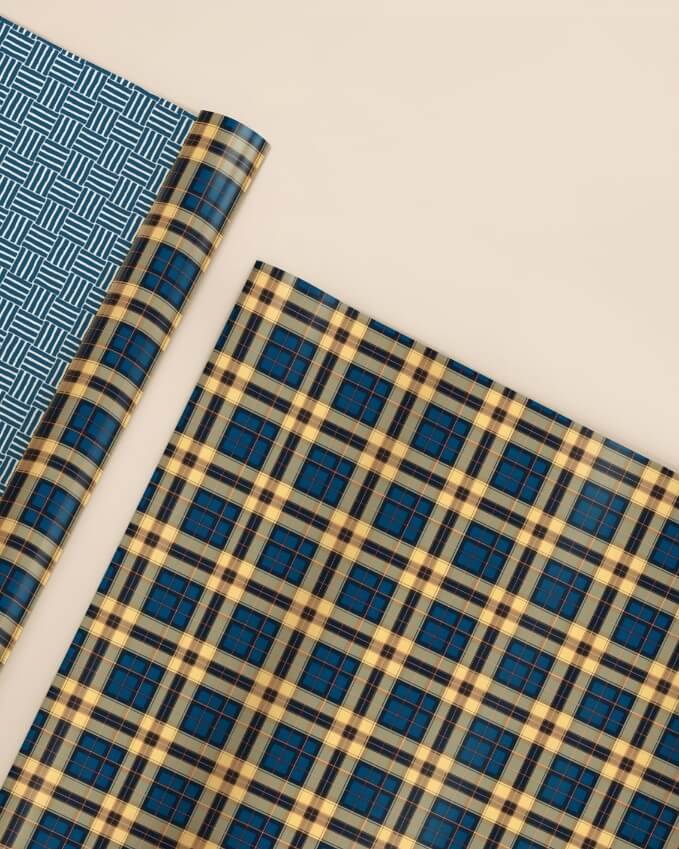 3 برگ کاغذکادو لینن طرح 1365 plaid