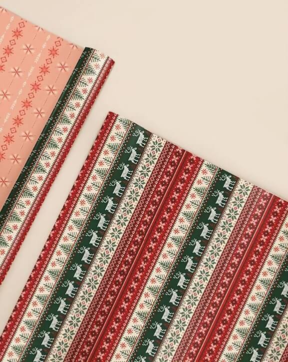 3 برگ کاغذکادو لینن طرح 1363 Christmas