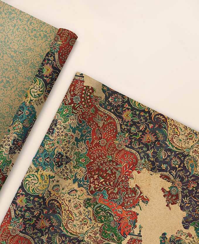 3 برگ کاغذ کادو کرافت طرح 1205 carpet painting