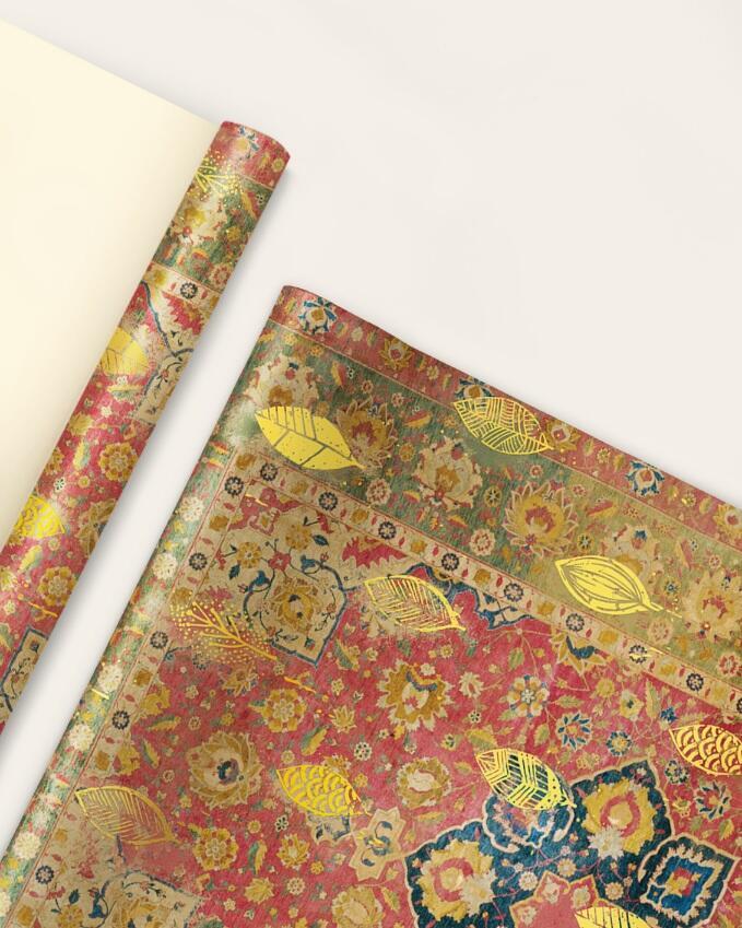 3 برگ کاغذ کادو طلاکوب طرح 1299 old carpet