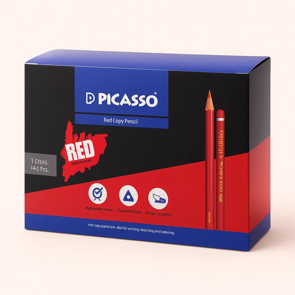 مداد قرمز پیکاسو مدل Red Copy Pencil بدنه مثلثی