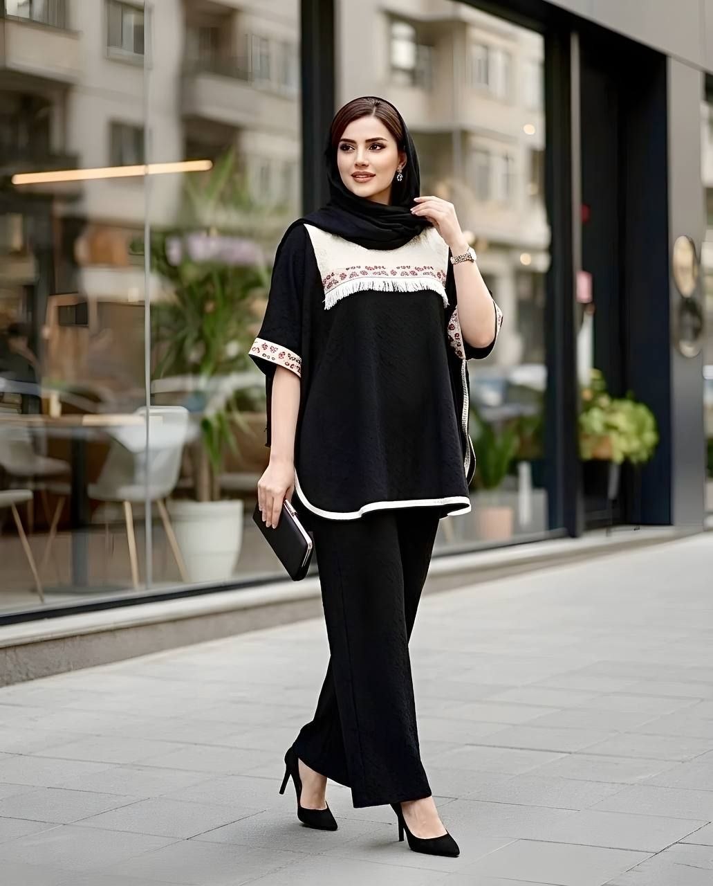 ست پانچ و شلوار زنانه و دخترانه