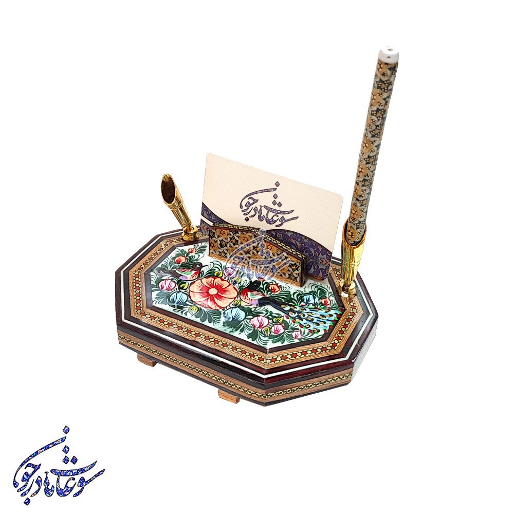 جاقلمی خاتم طرح گل و مرغ