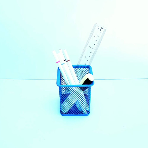 جاقلمی توری فلزی مربع | Square Metal Mesh Pen Holder