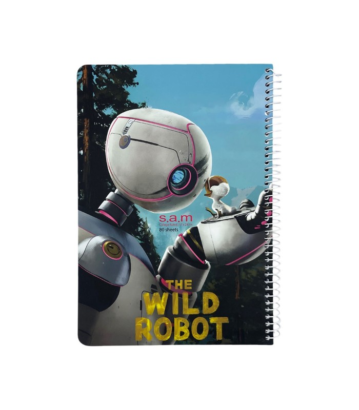 دفترسیمی وزیری فانتزی 80 برگ سم- طرح Wild Robot