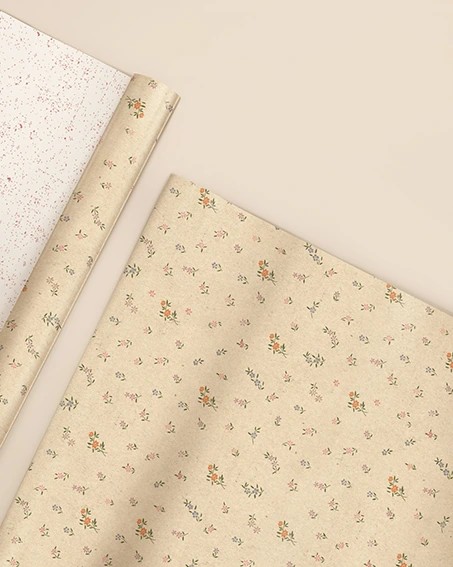 3 برگ کاغذ کادو لینن طرح tiny flowers 1388