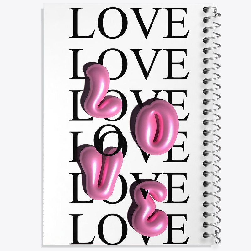 دفتر مشق 50 برگ خندالو طرح Love کد F11638