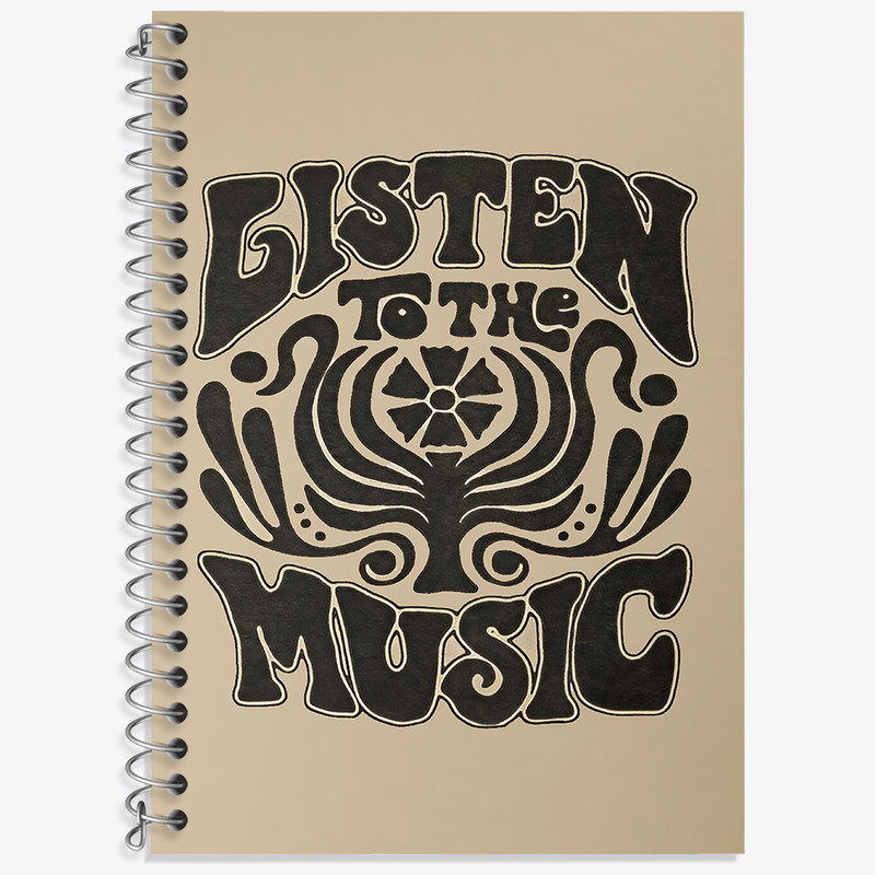 دفتر زبان دوخط 50 برگ خندالو طرح Listen To The Music کد F3913