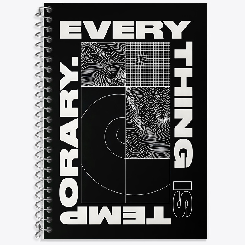دفتر زبان 50 برگ خندالو مدل سه خط طرح Every Thing Is Temporary کد F10656