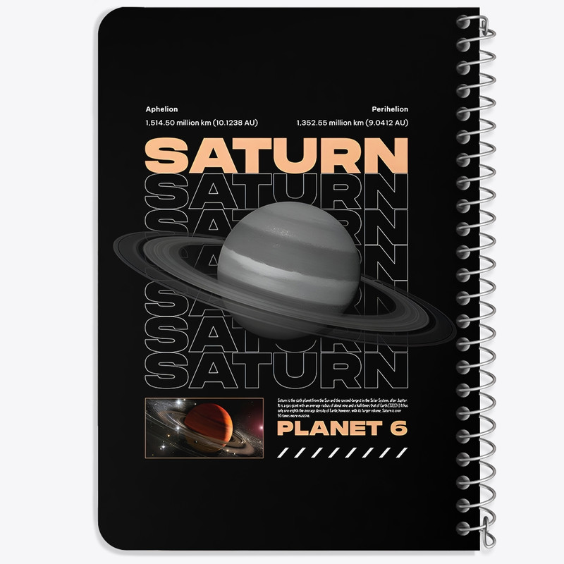 دفتر یادداشت 50 برگ خندالو طرح زحل (Saturn) کد F10662