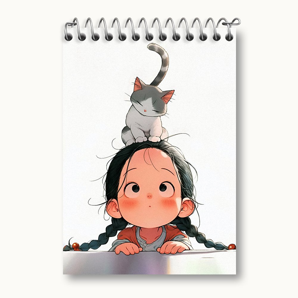 دفتر یادداشت دختر و گربه