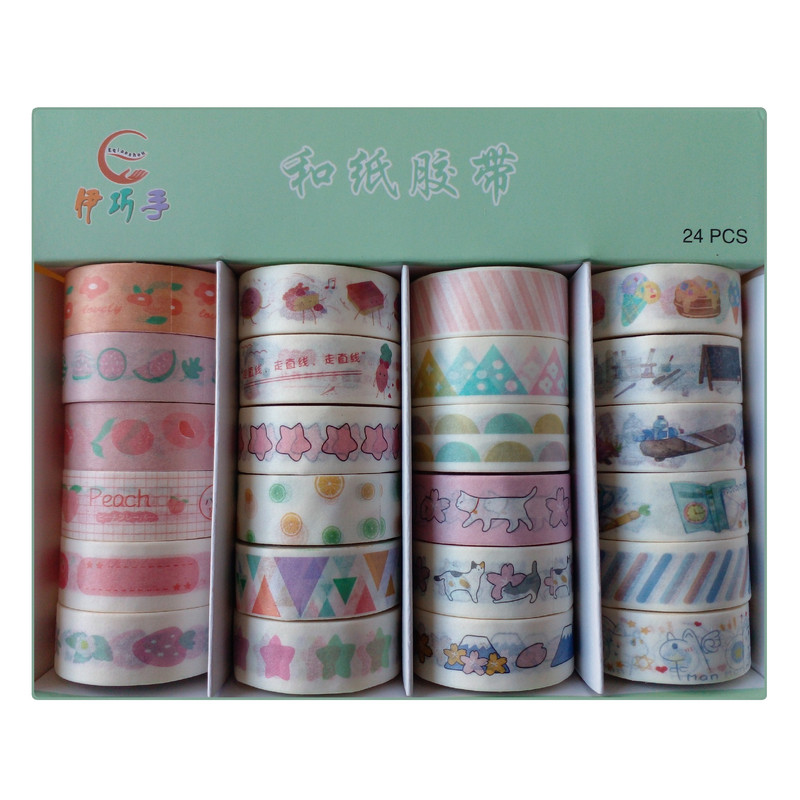 چسب کاغذی مدل واشی کد T33 عرض 1.5 سانتی متر بسته 24 عددی