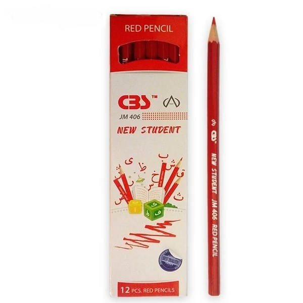 مداد قرمز چوب CBS ( بسته ۱۲ عددی )