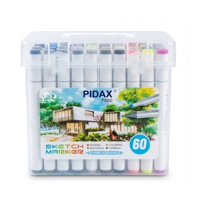 ماژیک دوسر راندو پیداکس PIDAX بسته 60 رنگی