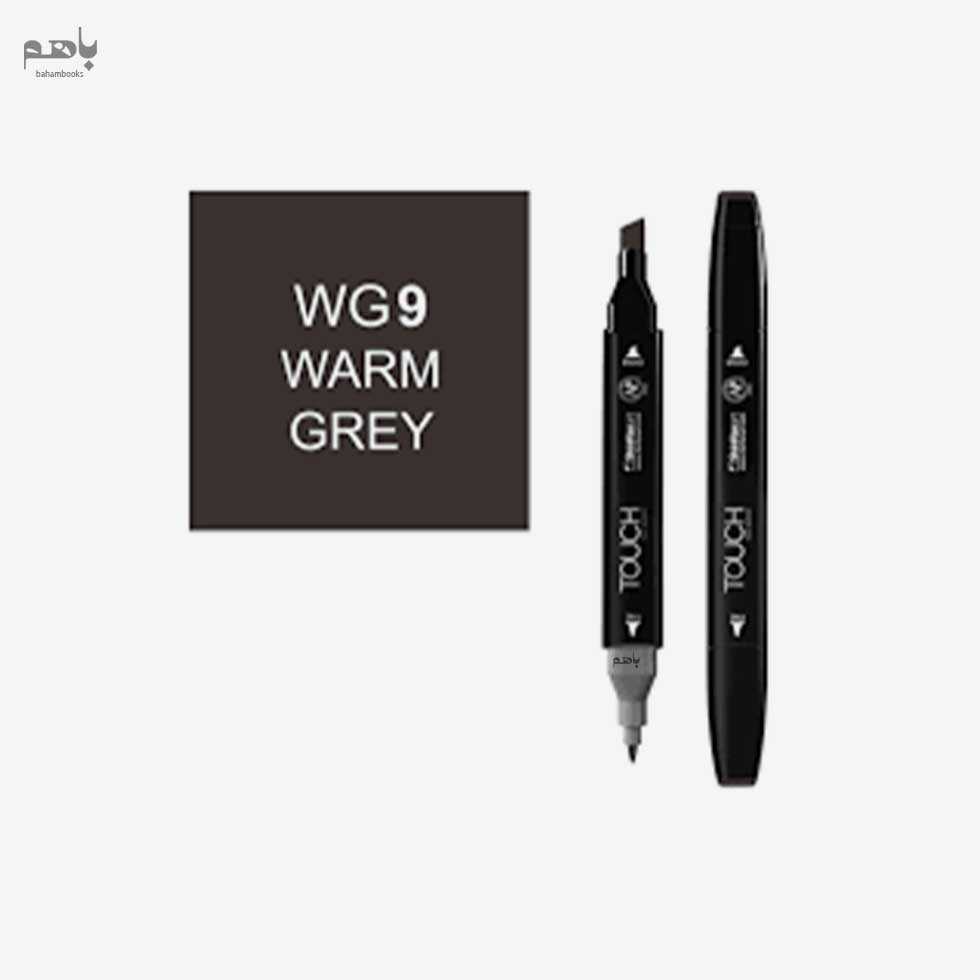 ماژیک راندو دو سر تاچ بدنه مشکی رنگ خاکستری گرم کد WG9