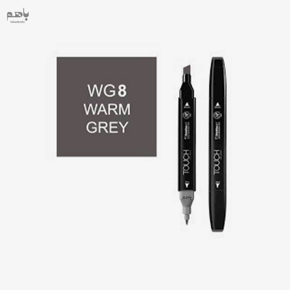 ماژیک راندو دو سر تاچ بدنه مشکی رنگ خاکستری گرم کد WG8