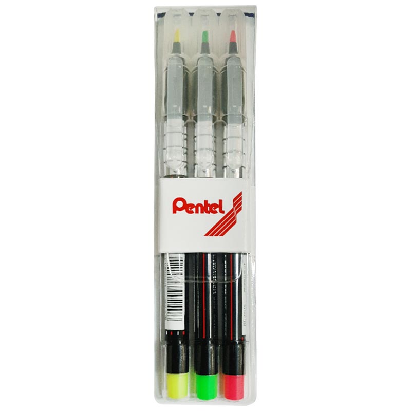 ماژیک هایلایت قلمی پنتل مدل Pentel S512 بسته 3 عددی