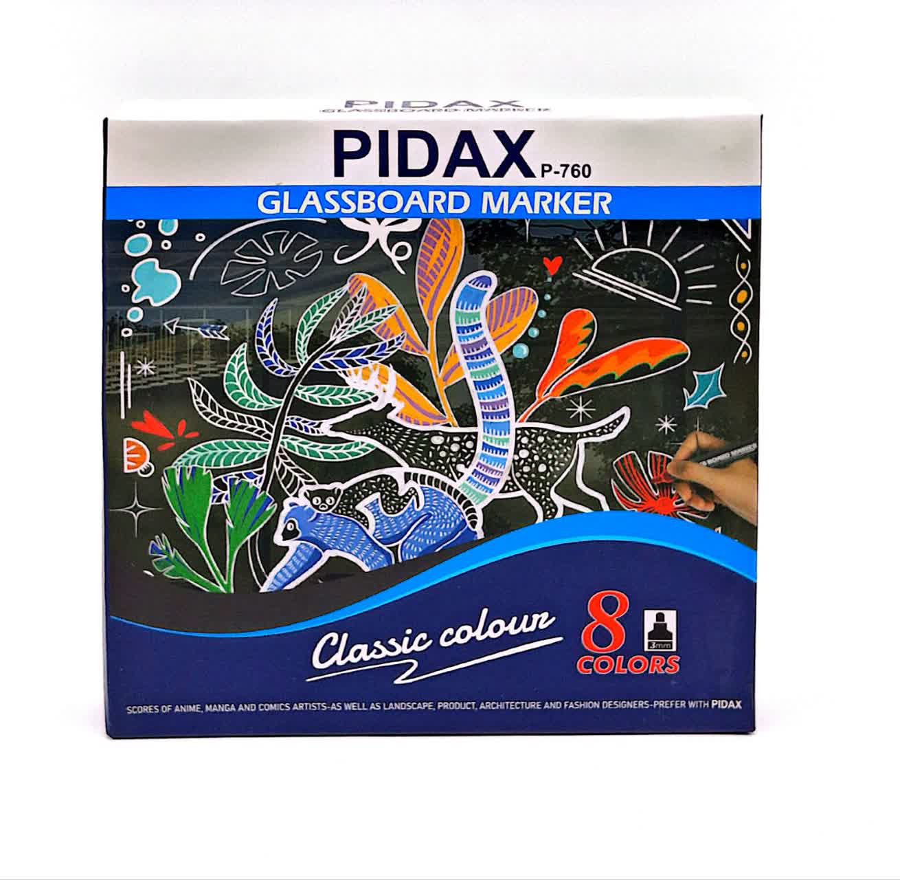 ماژیک 8 رنگ گلس برد PIDAX