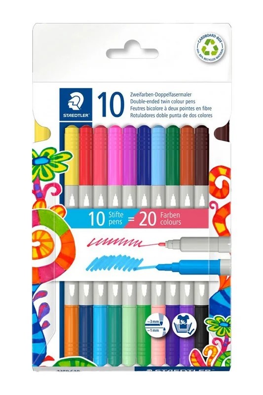 ماژیک ۱۰ عددی ۲۰ رنگ استدلر Staedtler