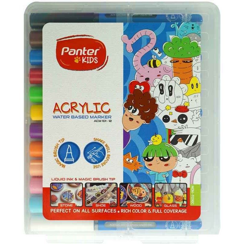 ماژیک 12 رنگ اکرولیک پنتر Panter کد 52223
