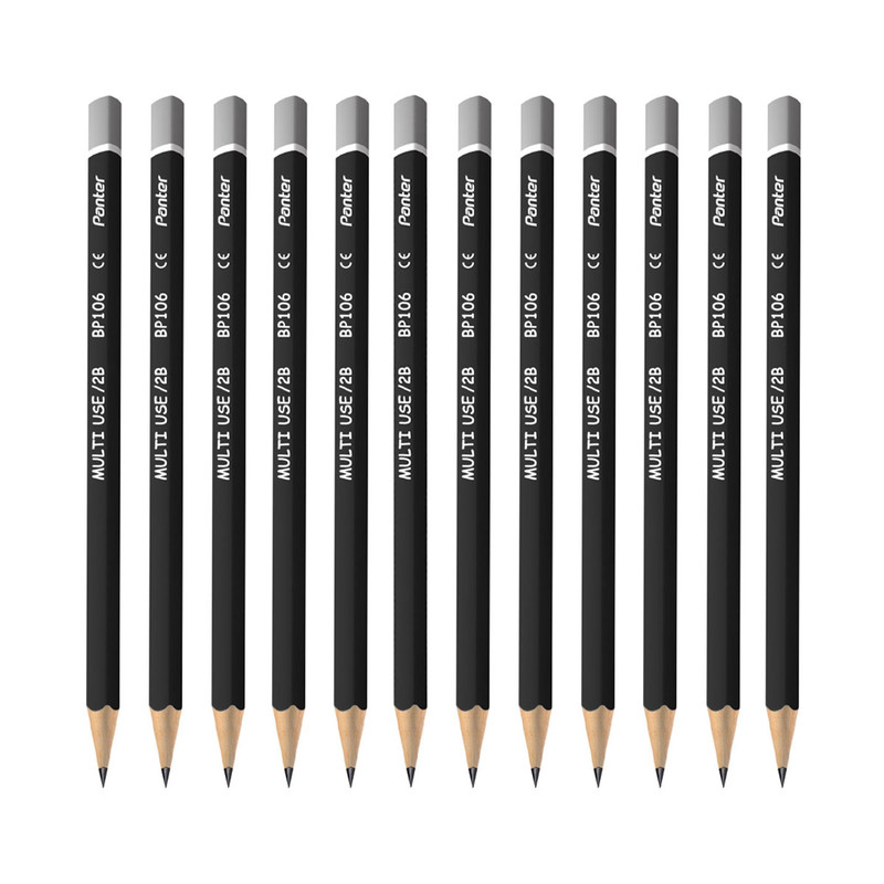 مداد مشکی پنتر مدل Multi Use BP104 بسته 12 عددی