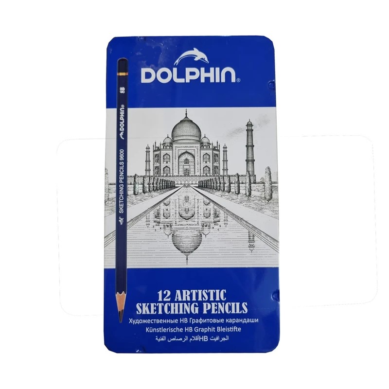 مداد طراحی دلفین مدل Skethimg pencils بسته 12 عددی