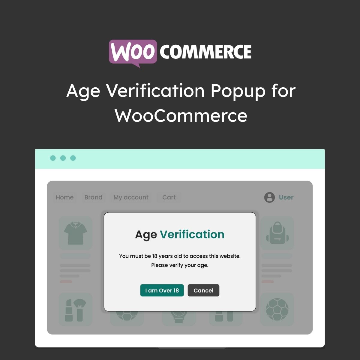 افزونه پاپ آپ تایید سن برای ووکامرس | پلاگین Age Verification Popup