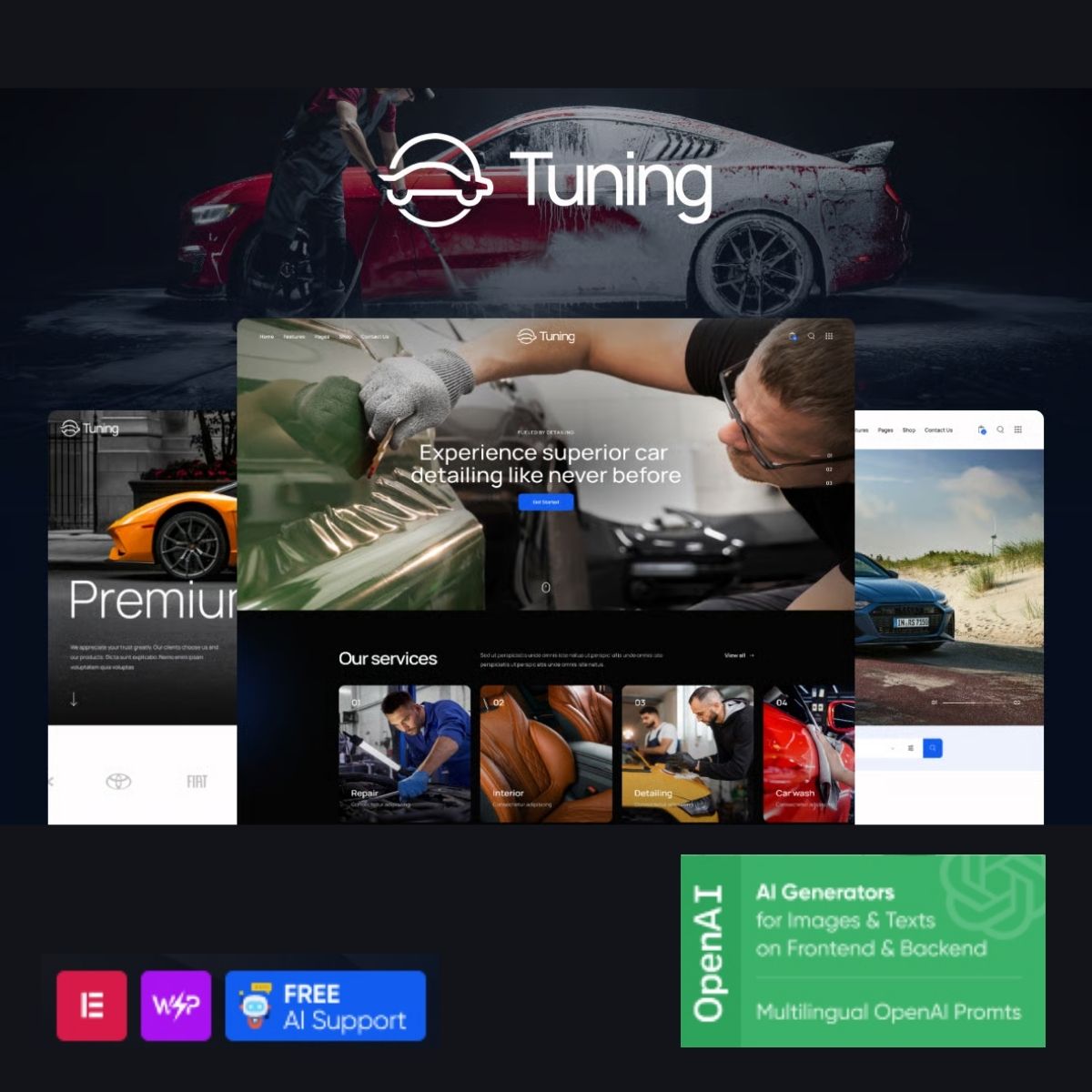 قالب وردپرس خدمات دیتیلینگ و زیباسازی خودرو | پوسته Tuning