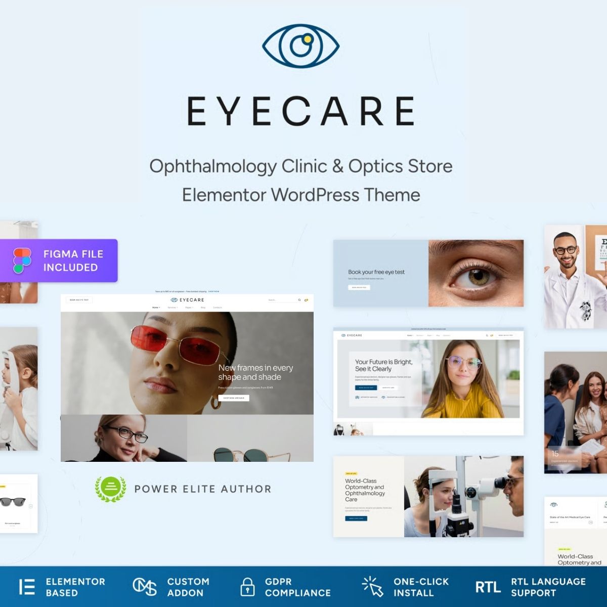 قالب کلینیک چشم پزشکی و بینایی سنجی Eye Care | پوسته Eye Care